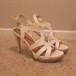 White strappy heels